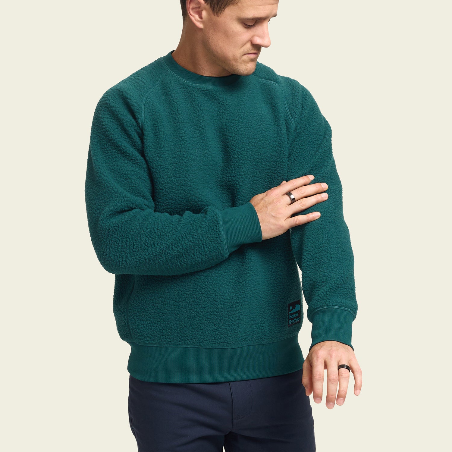 Eleos Fleece Crewneck - Pine Green