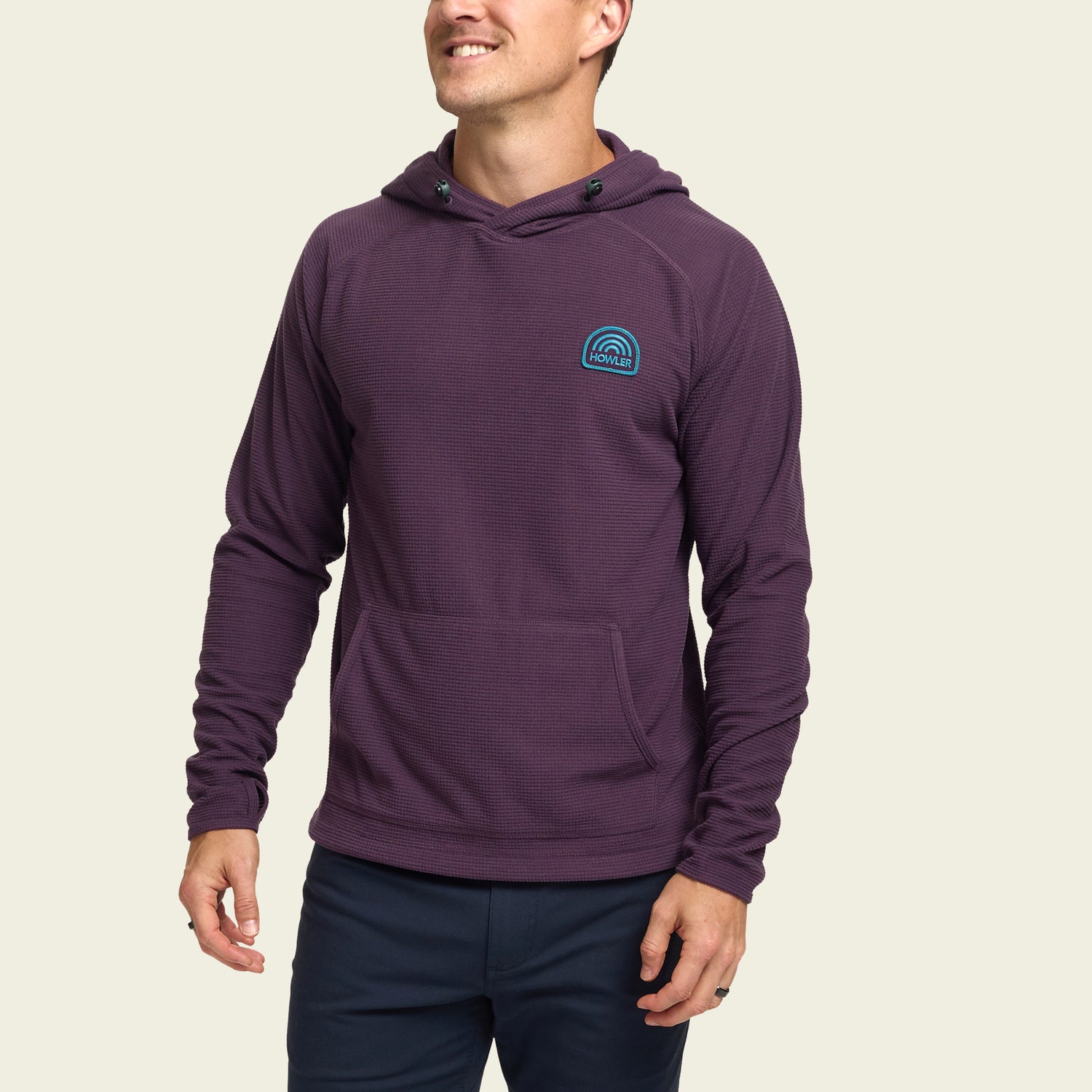 Palo Duro Grid Fleece Hoodie - Violet Night