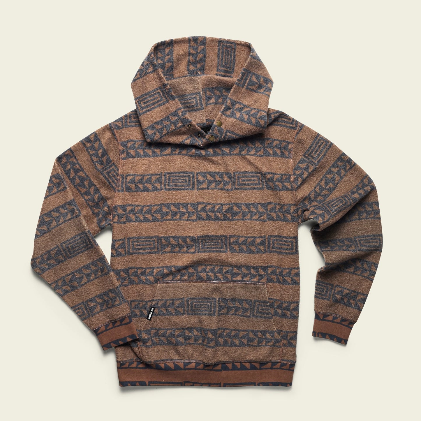 Tajima Hoodie - Hanko Stripe : Mink Brown