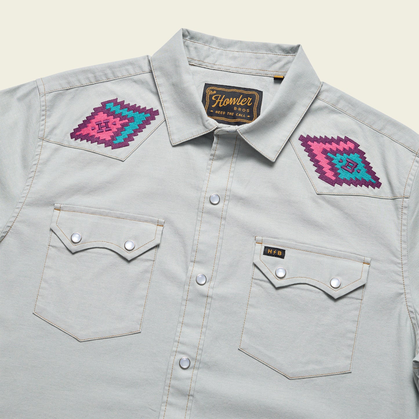 Crosscut Deluxe Snapshirt - Light Wash : Geodes