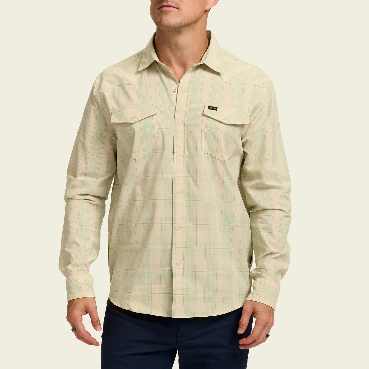 H Bar B Tech Longsleeve - Barrett Plaid : Mint