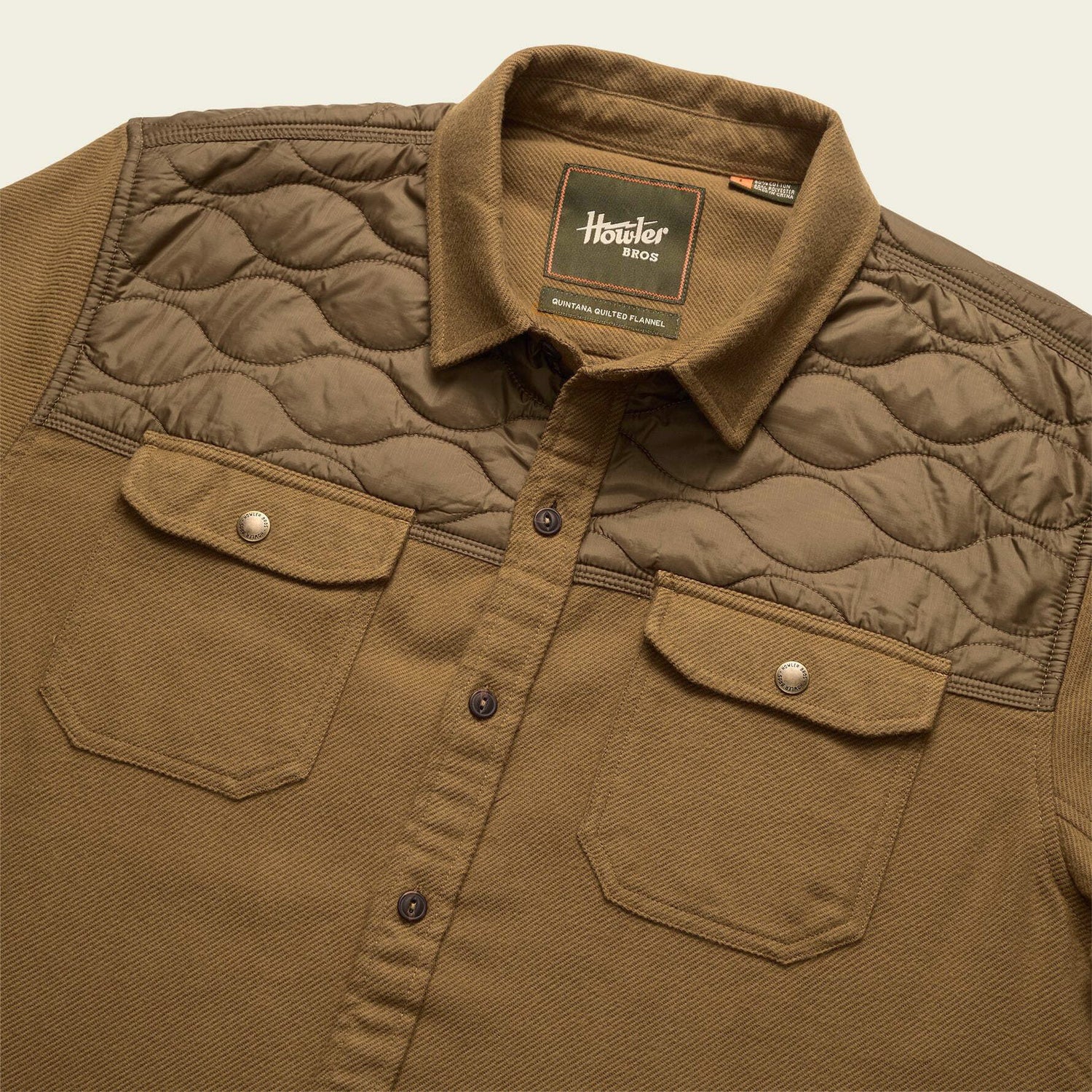 Quintana Quilted Flannel - Teak