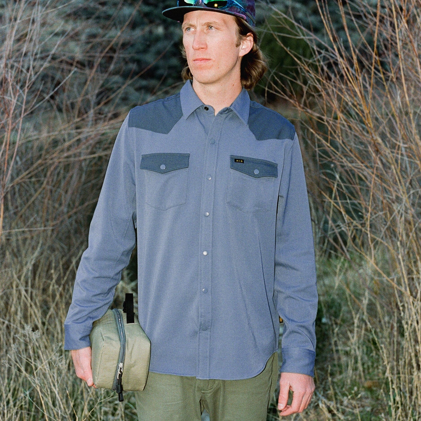 Stockman Stretch Snapshirt - Mirage Blue