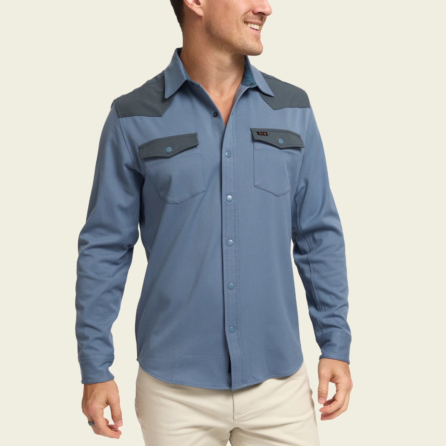 Stockman Stretch Snapshirt - Mirage Blue