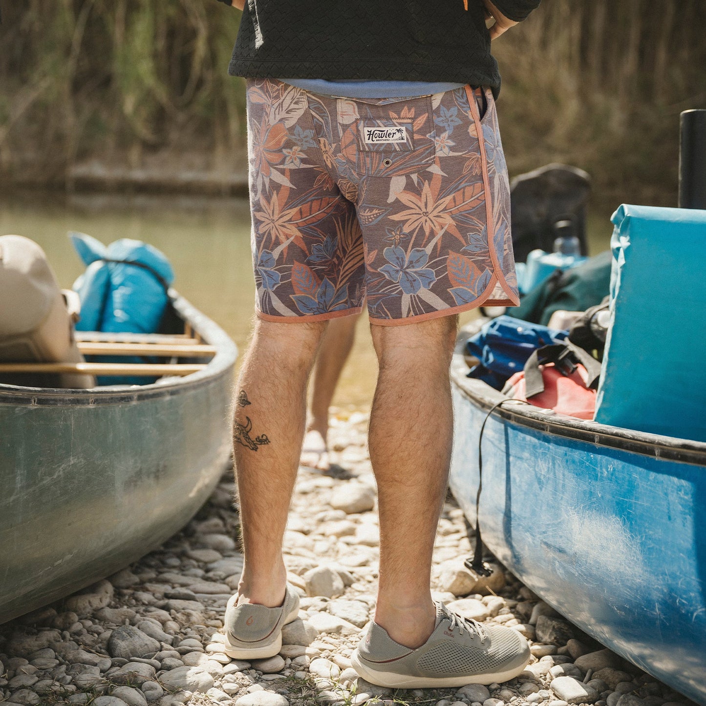 Bruja Boardshorts 18.5" - Sky Island Flora : Brown