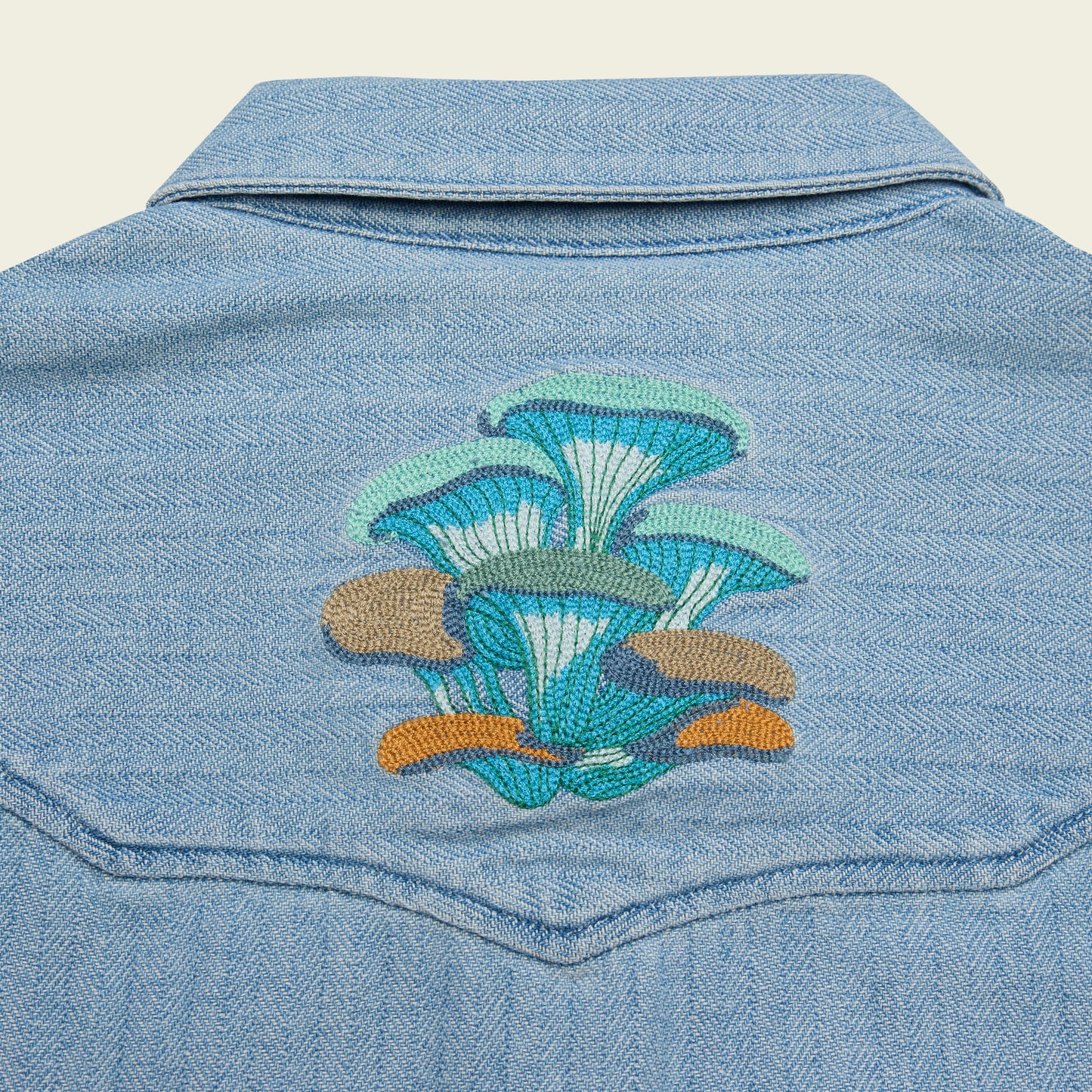 Ft. Lonesome Dust Up Denim Snapshirt - Haggard Herringbone