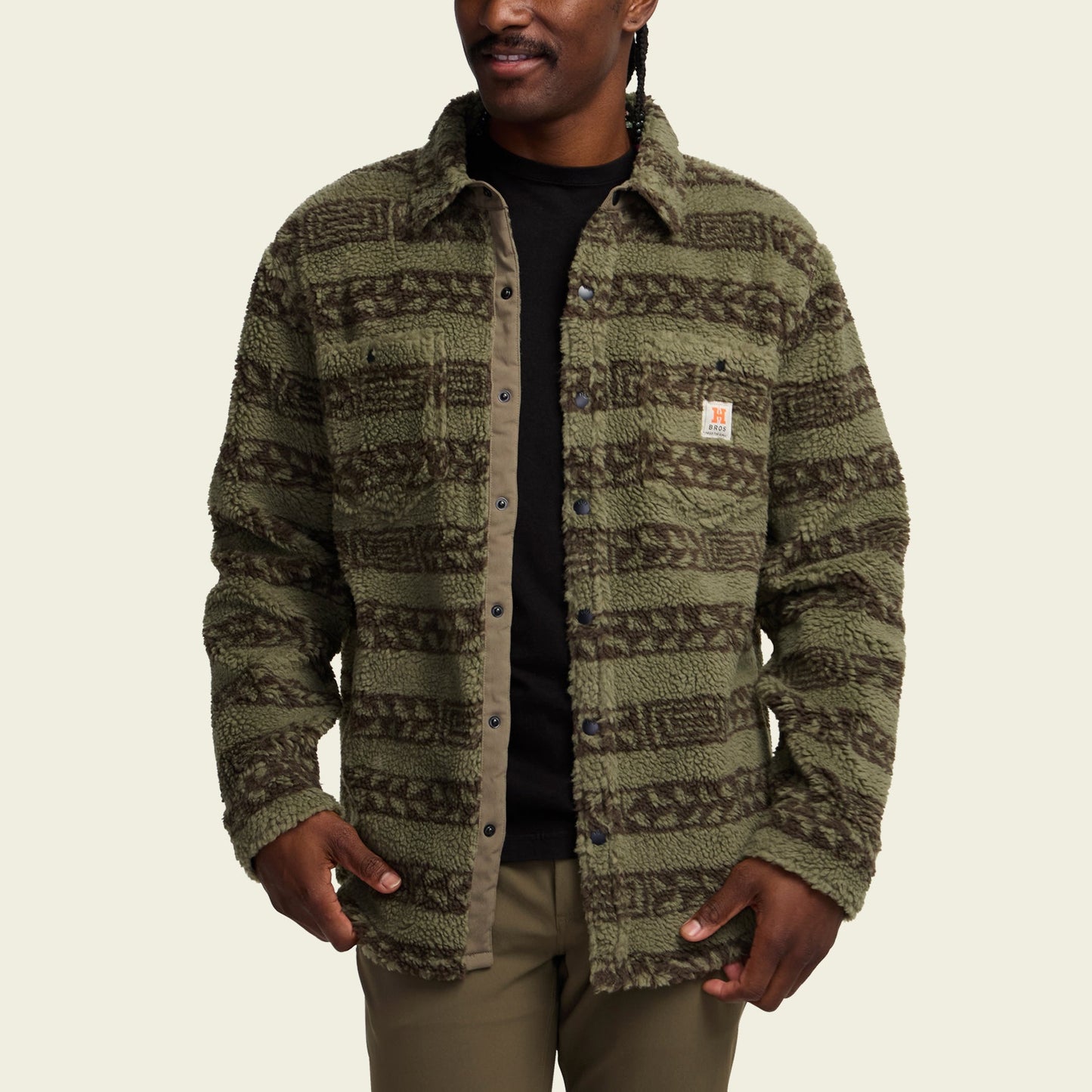 Allegheny Fleece Overshirt - Hanko Stripe : Lichen Green