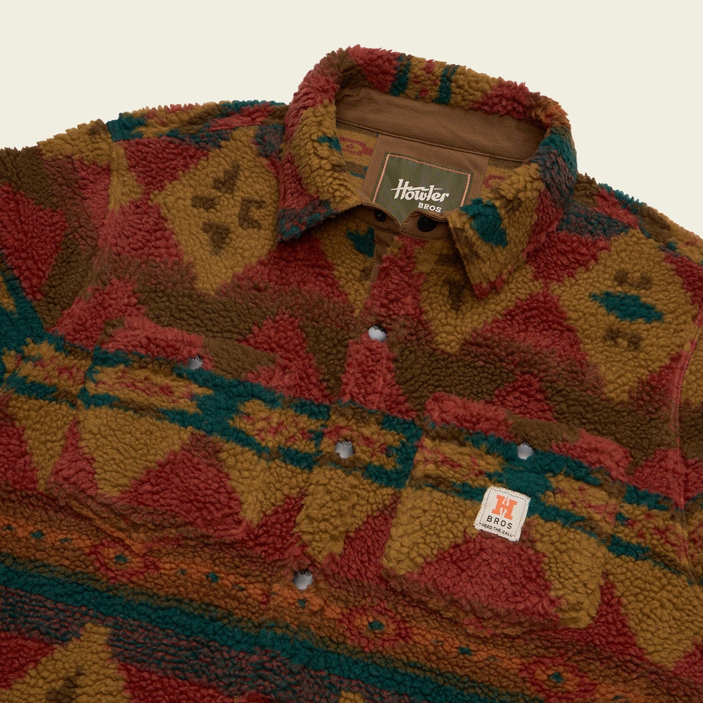 Allegheny Fleece Overshirt - Mitla Motifs : Brick