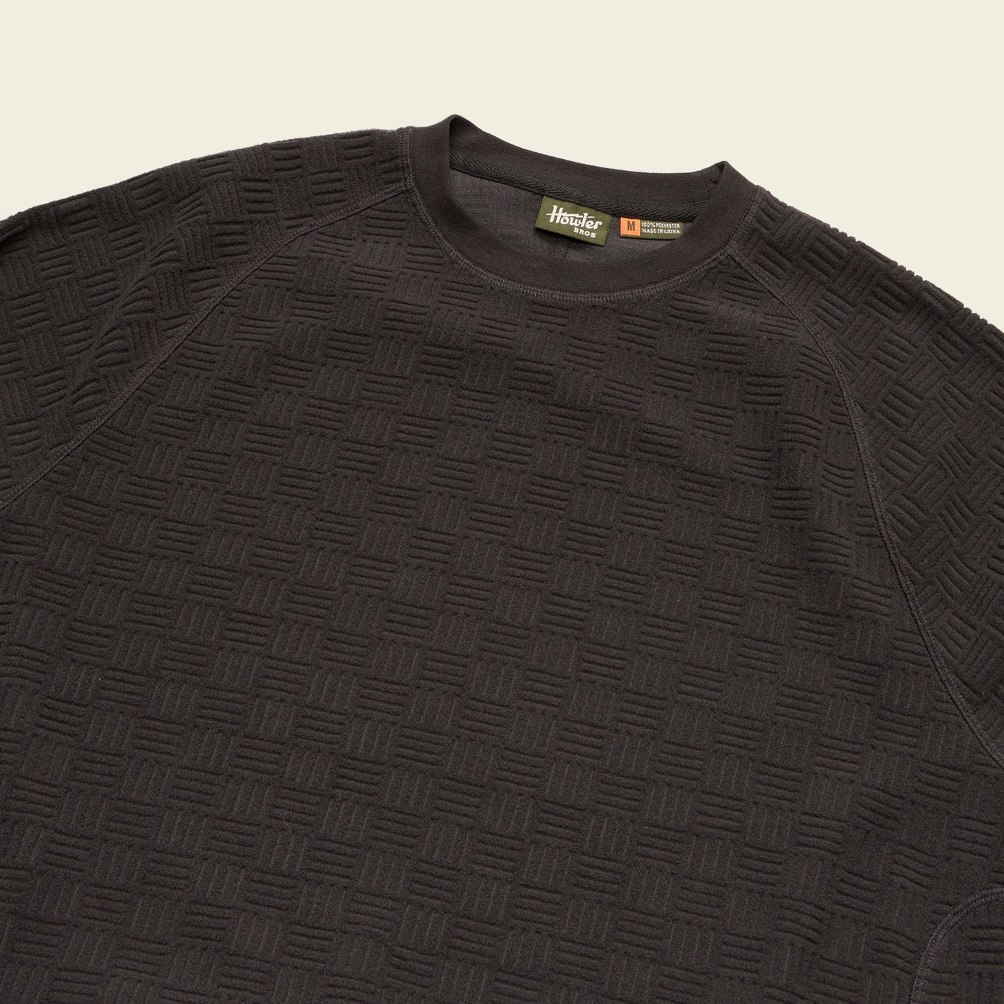 Eleos Fleece Crewneck - Grids : Antique Black