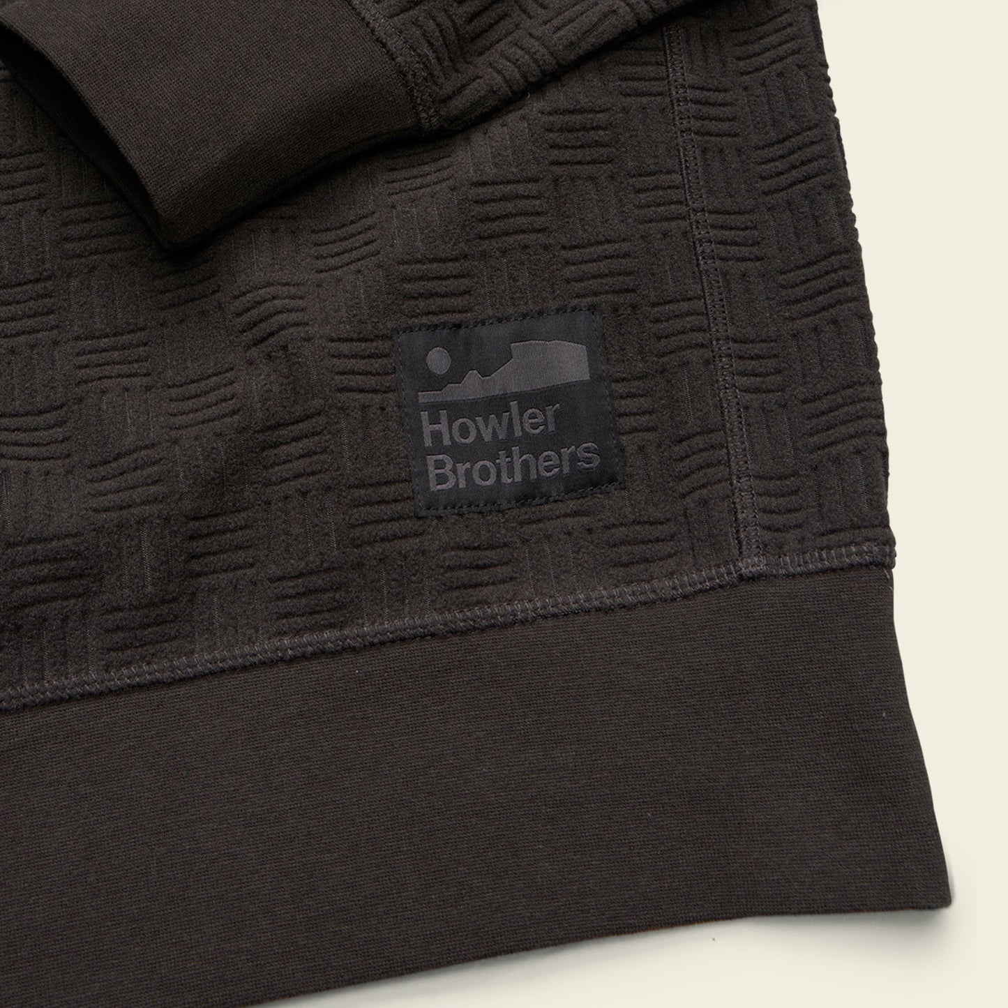 Eleos Fleece Crewneck - Grids : Antique Black
