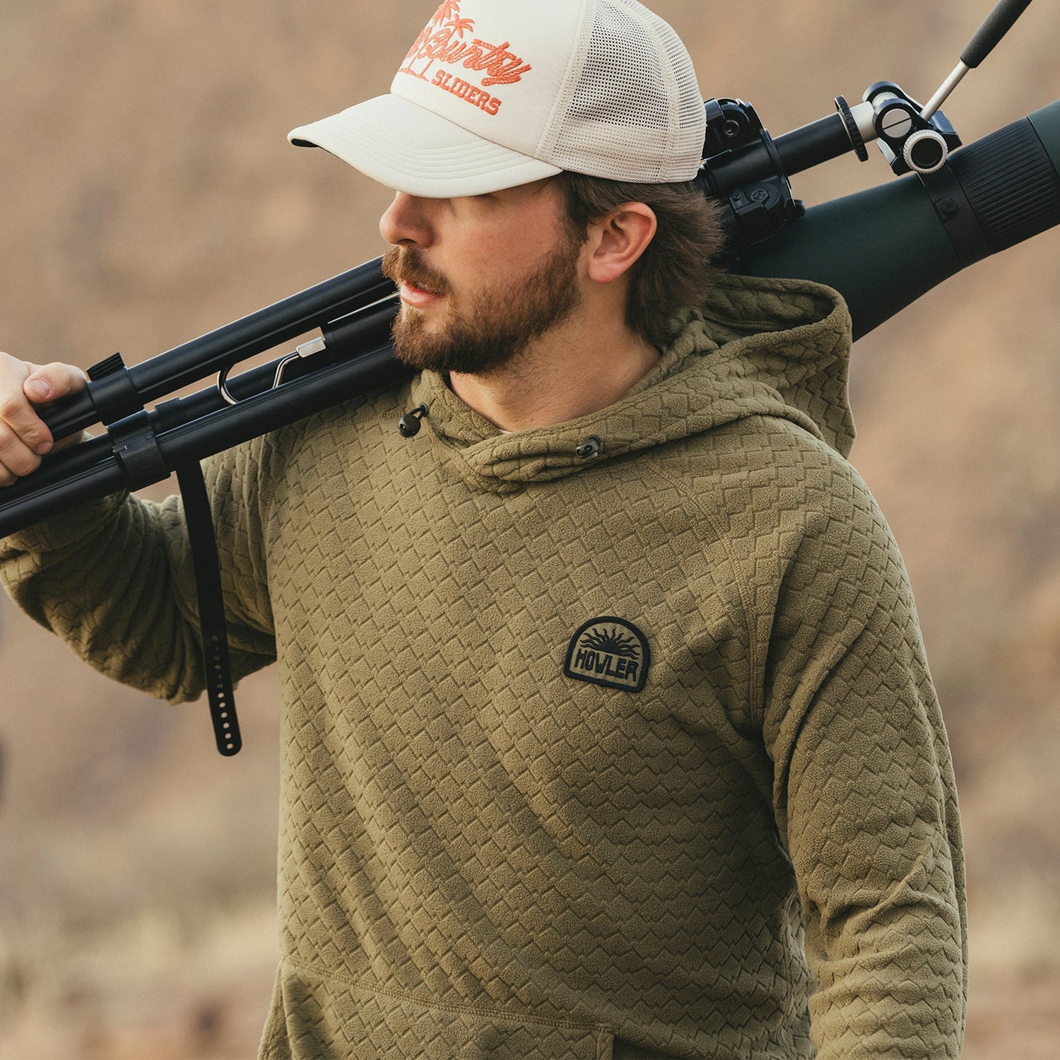 Palo Duro Fleece Hoodie - Mountain Grid : Fatigue