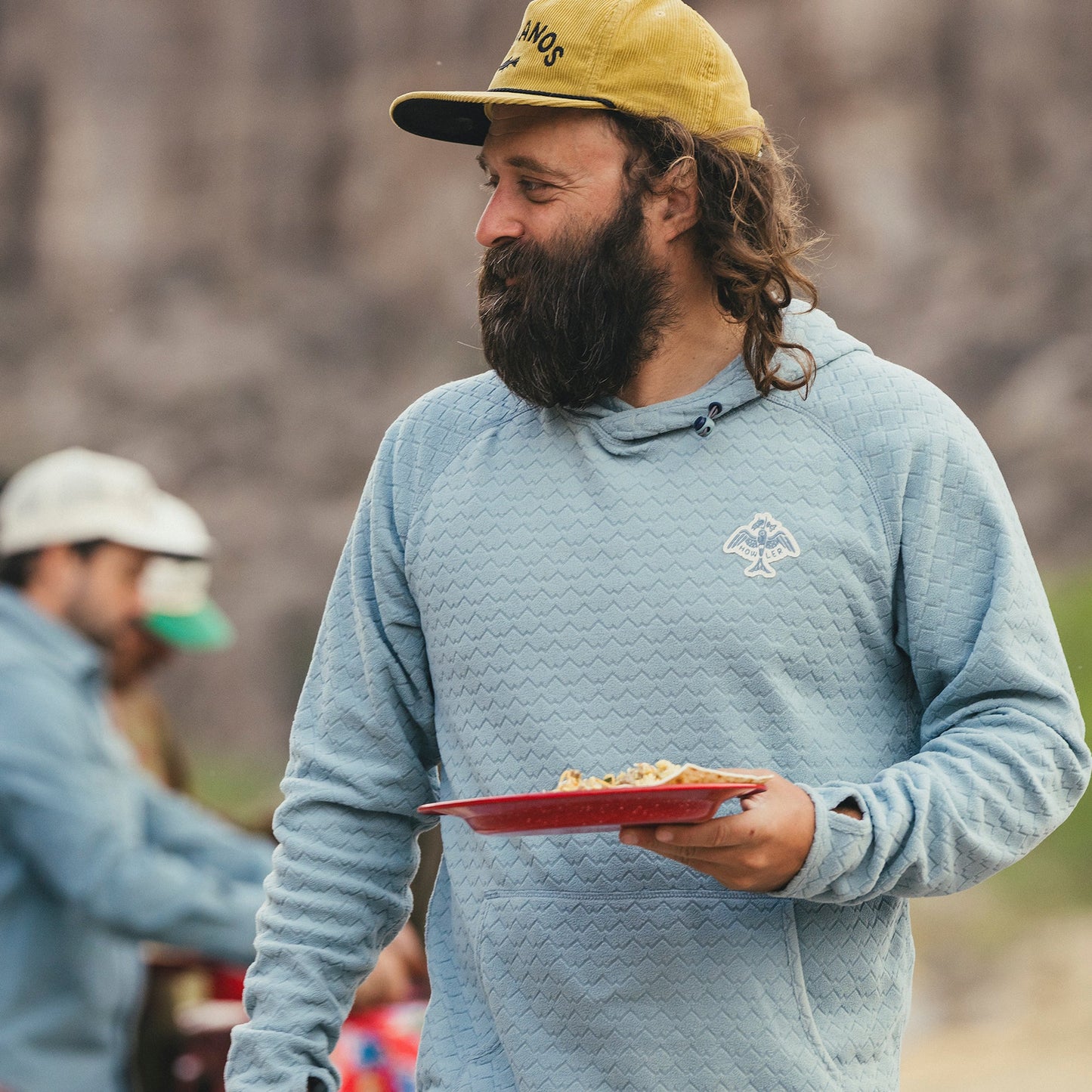 Palo Duro Fleece Hoodie - Mountain Grid : Iron Blue