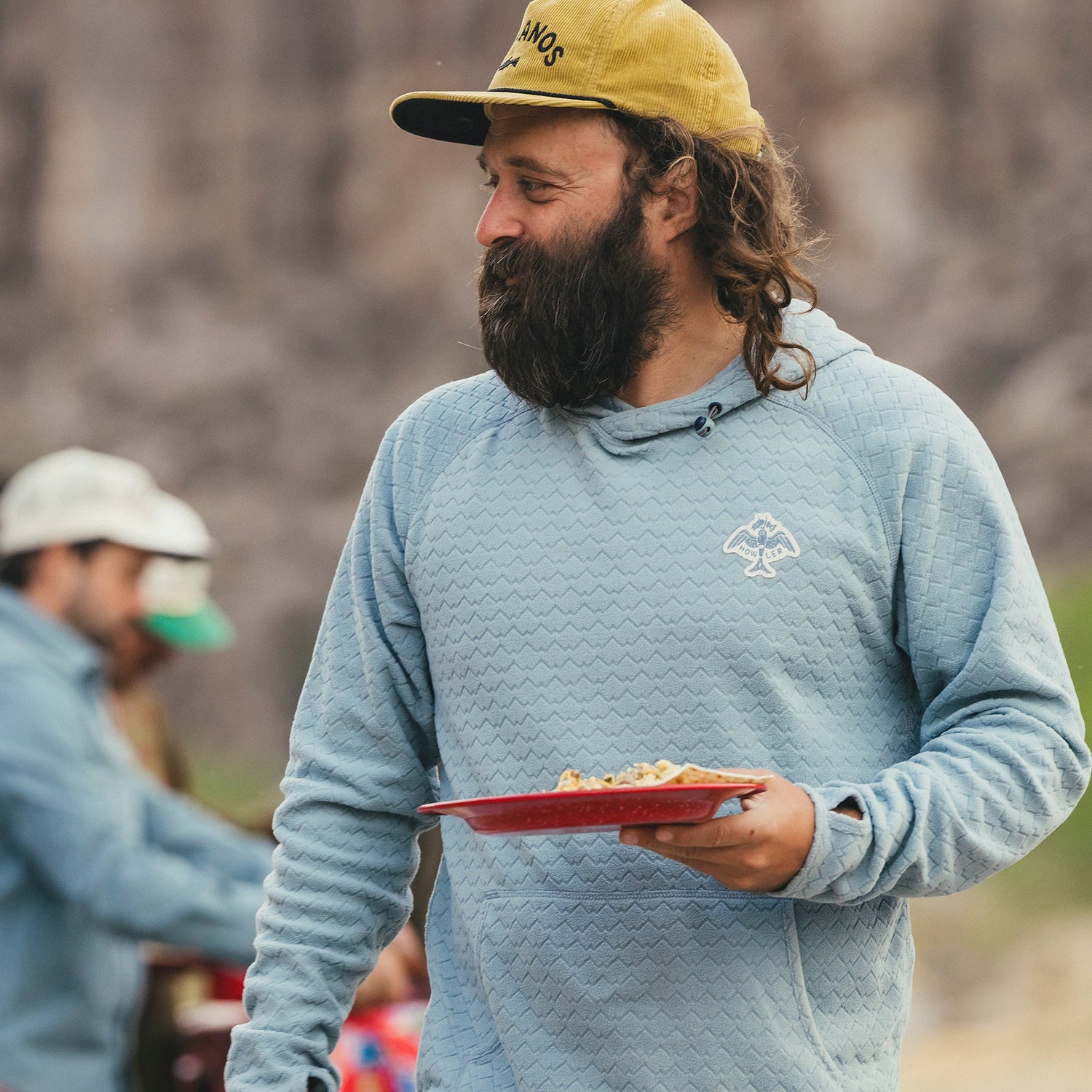 Palo Duro Fleece Hoodie - Mountain Grid : Iron Blue