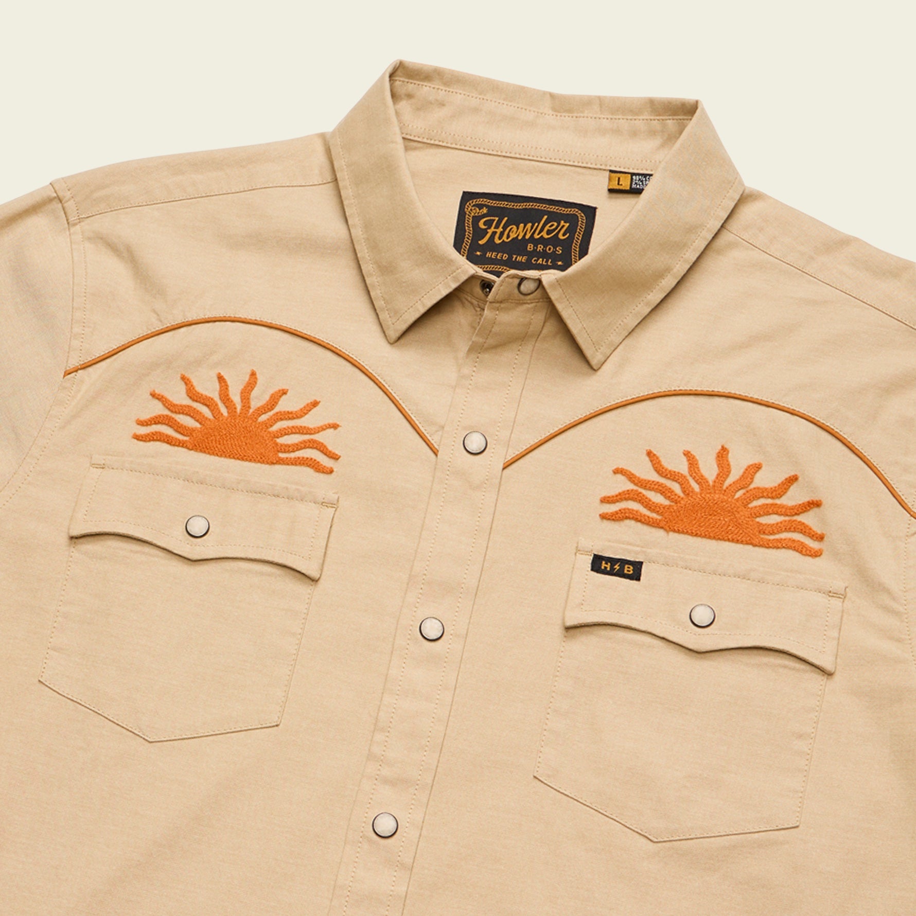 シャンパンゴールド　オフショルダーブラウス Crosscut Deluxe Snapshirt - El Sol : Gold – HOWLER BROTHERS