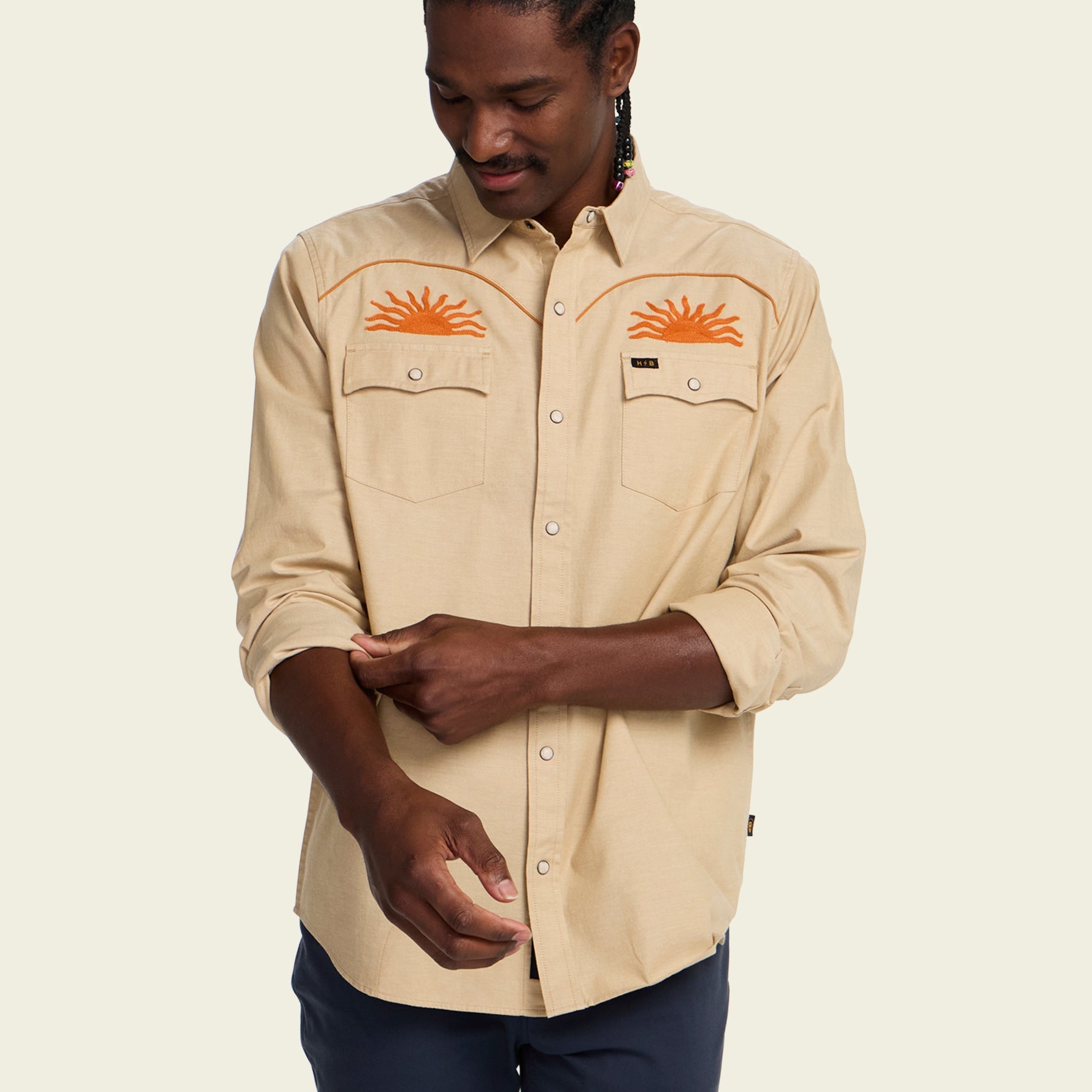 Crosscut Deluxe Snapshirt - El Sol : Gold – HOWLER BROTHERS