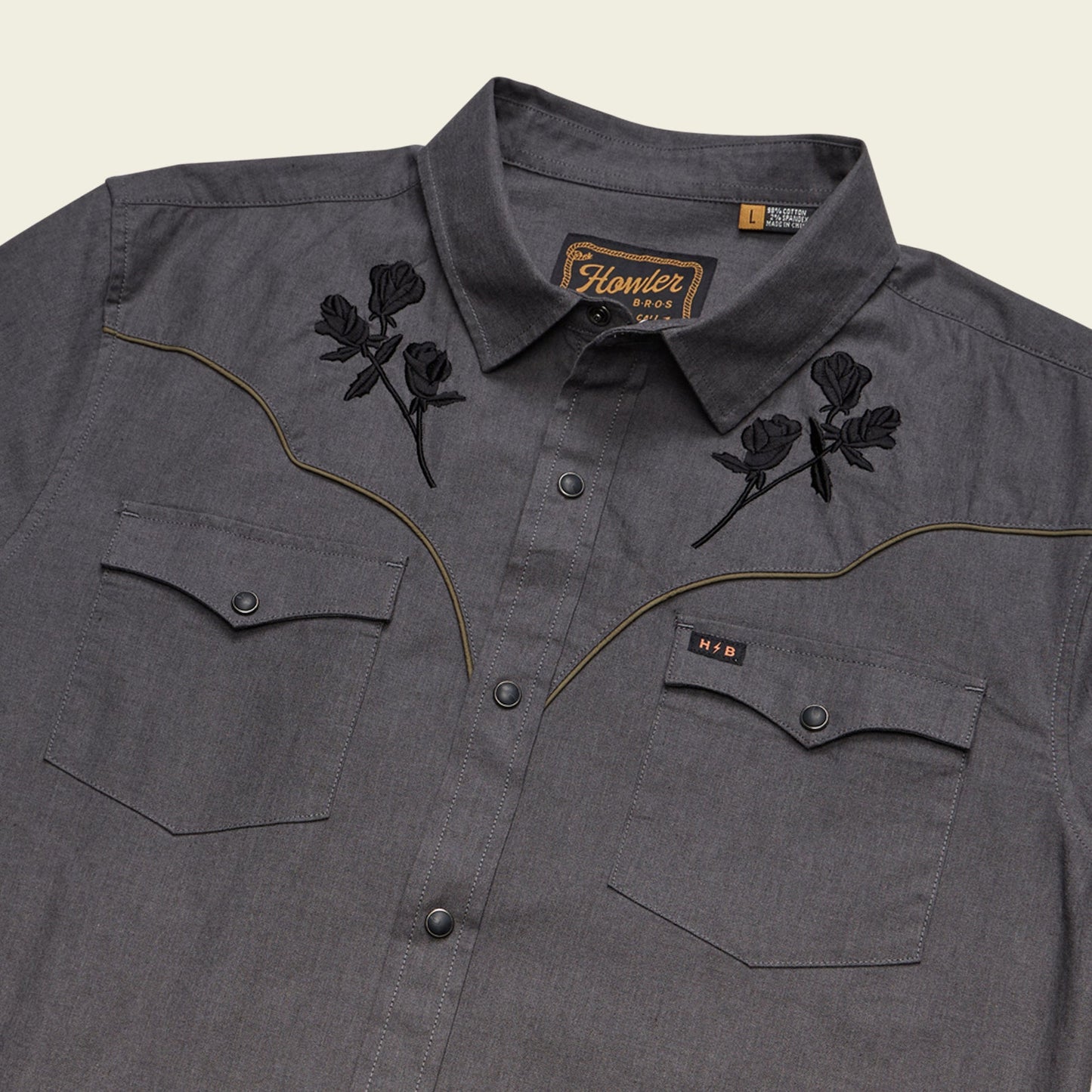 Crosscut Deluxe Snapshirt - Roses Noir : Grey