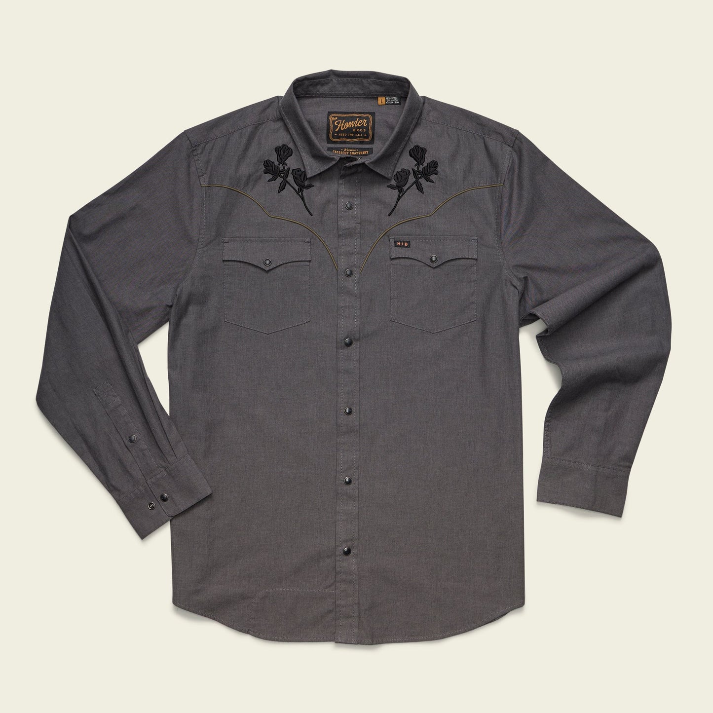 Crosscut Deluxe Snapshirt - Roses Noir : Grey