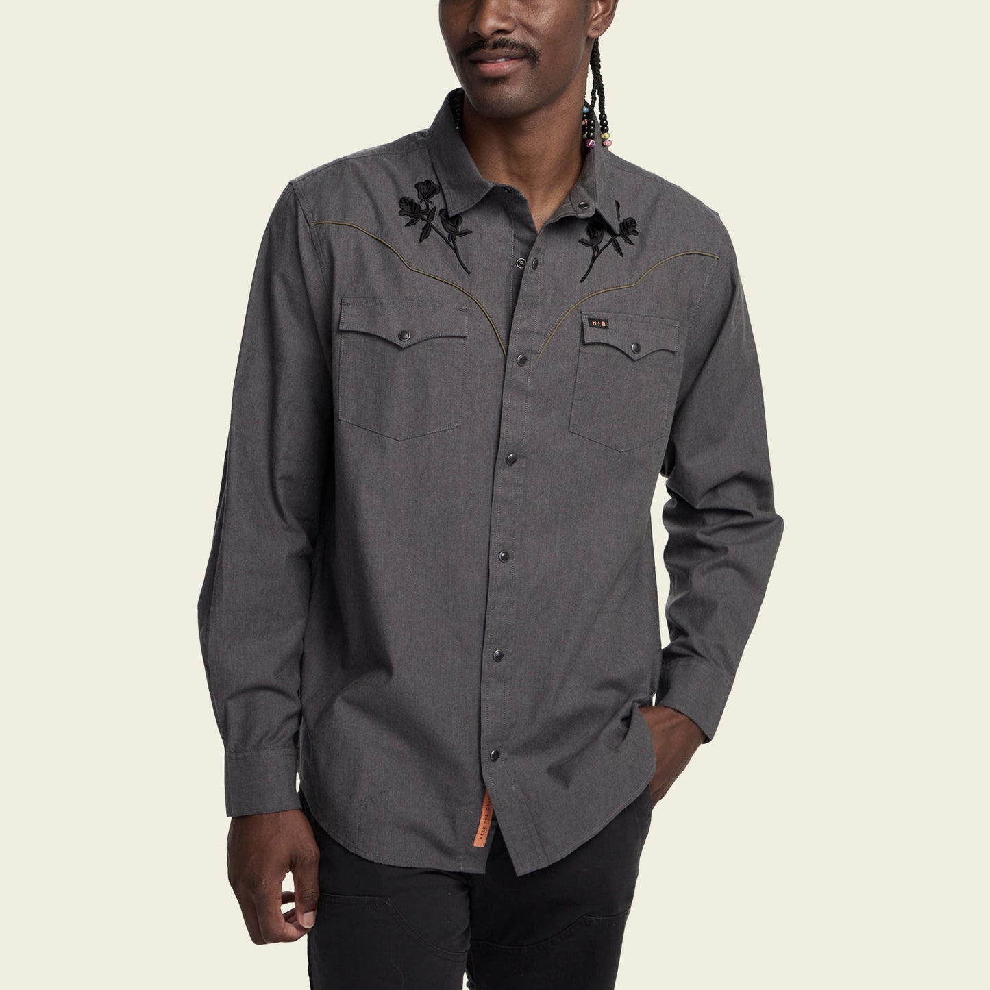 Crosscut Deluxe Snapshirt - Roses Noir : Grey