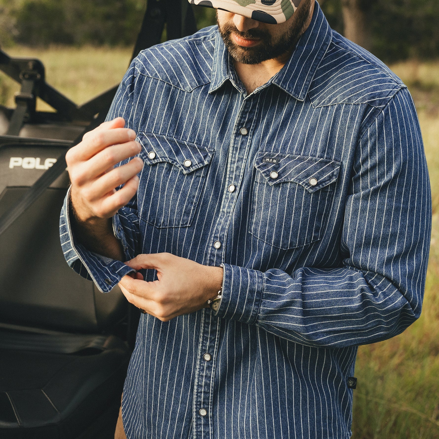 Dust Up Denim Snapshirt - Merle Stripe – HOWLER BROTHERS