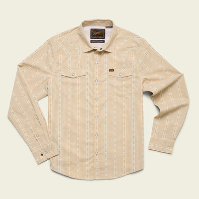 H Bar B Tech Longsleeve - Mosquero Stripe : Brown Rice