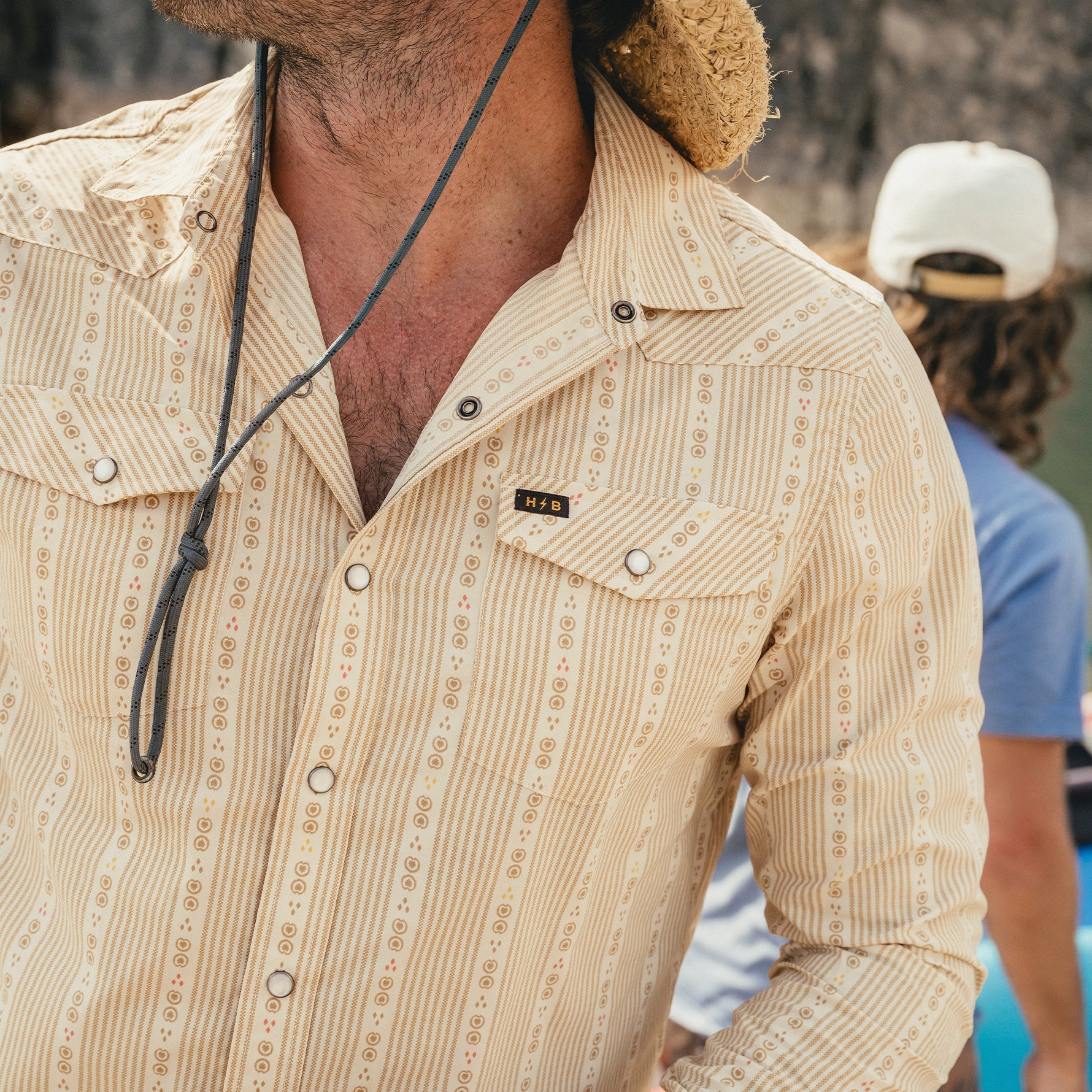 H Bar B Tech Longsleeve - Mosquero Stripe : Brown Rice – HOWLER