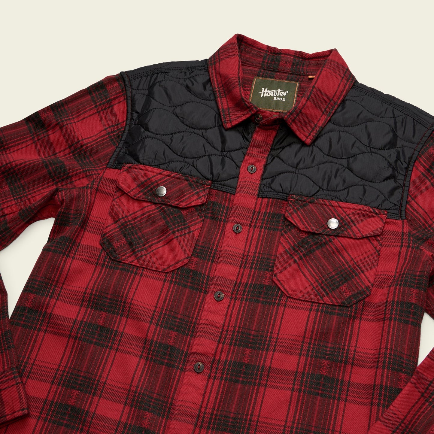 Quintana Quilted Flannel - Big Barrett Plaid : Brick Red