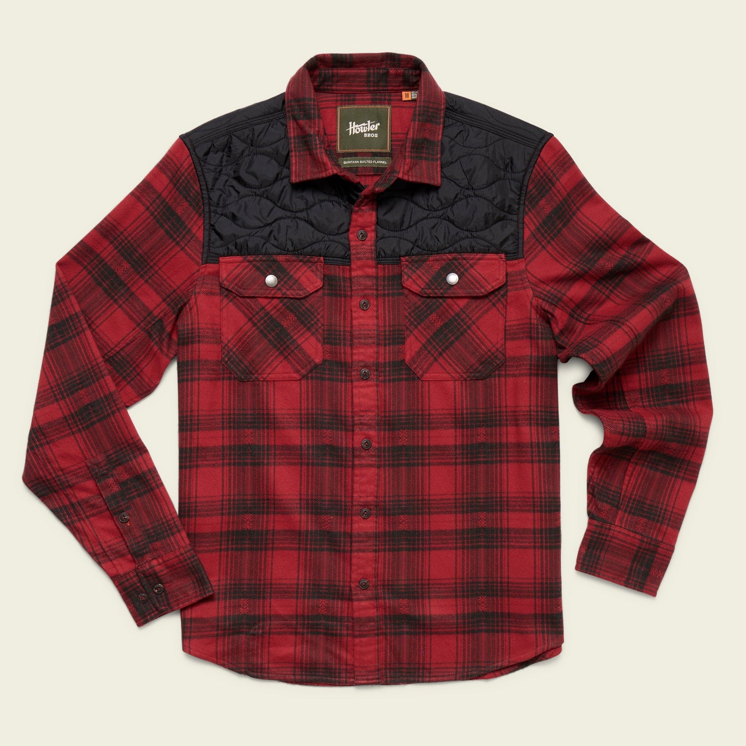 Quintana Quilted Flannel - Big Barrett Plaid : Brick Red
