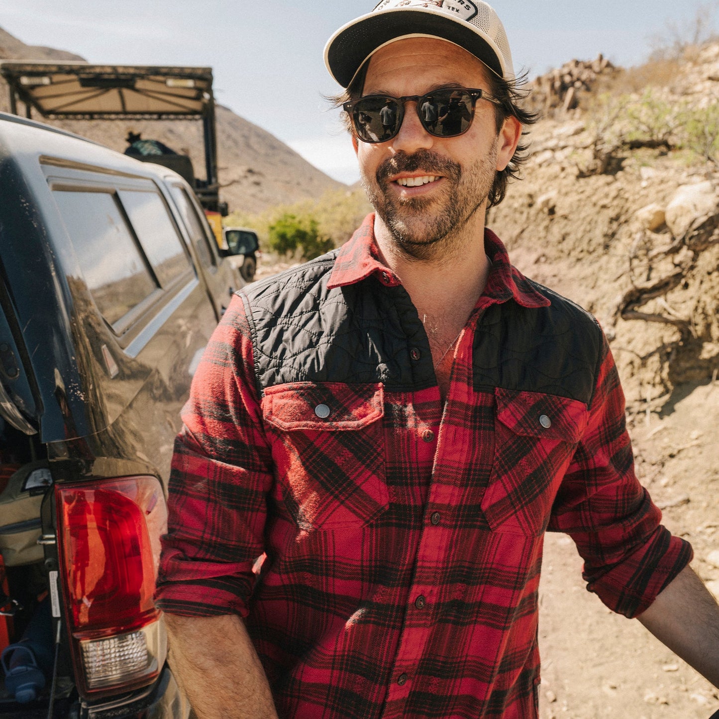 Quintana Quilted Flannel - Big Barrett Plaid : Brick Red