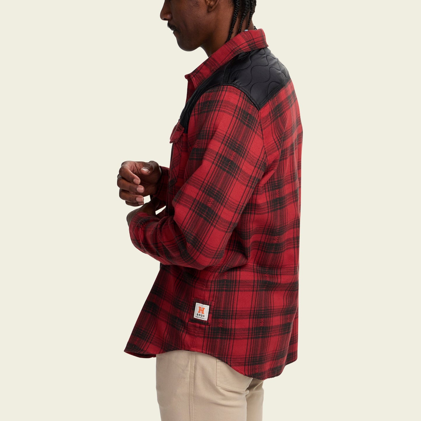 Quintana Quilted Flannel - Big Barrett Plaid : Brick Red