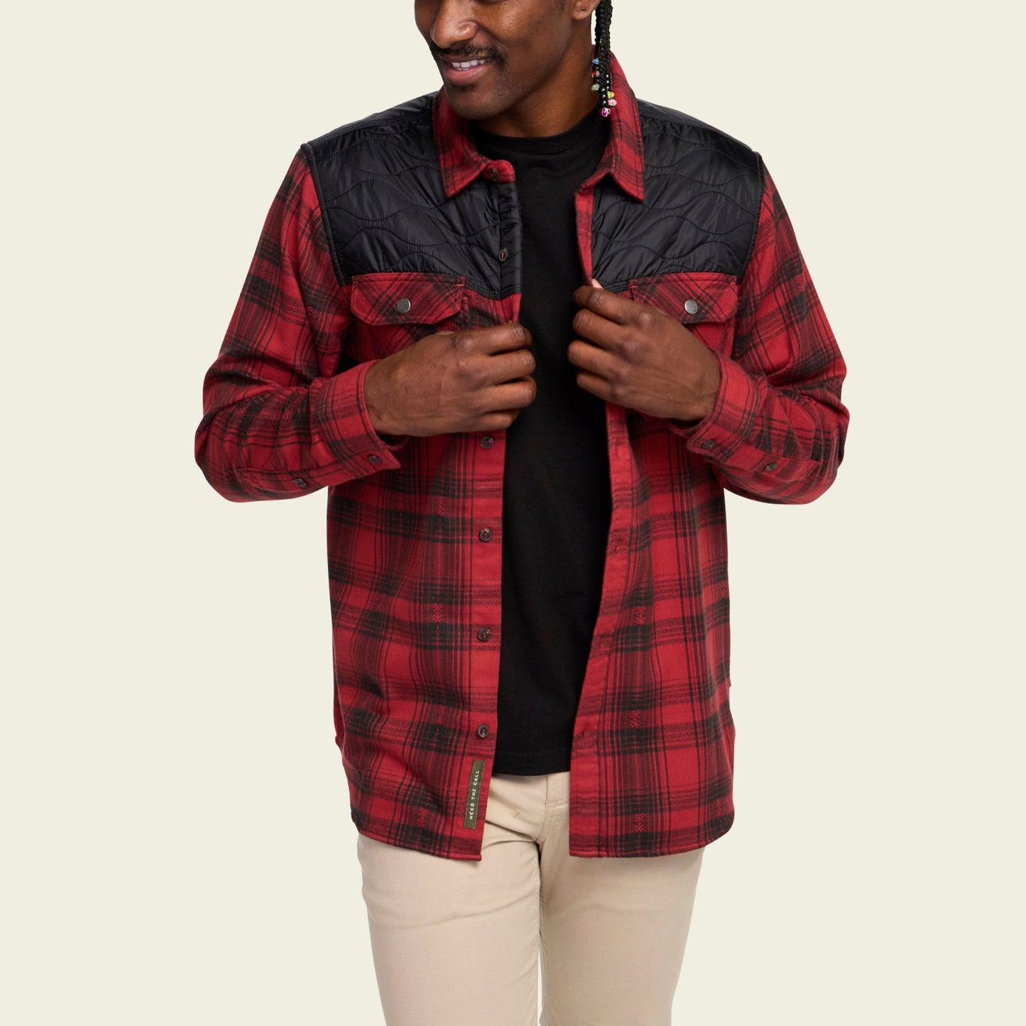 Quintana Quilted Flannel - Big Barrett Plaid : Brick Red