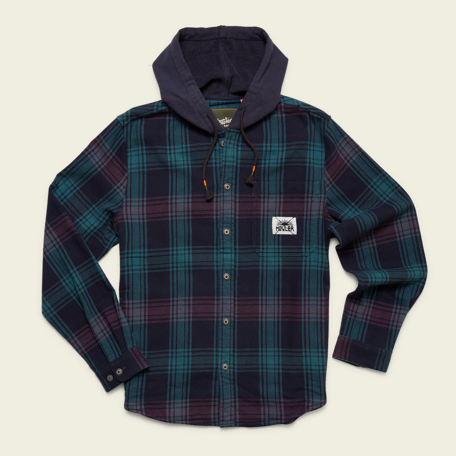 Salvo Hooded Blanket Flannel - Mesa Plaid : Midnight