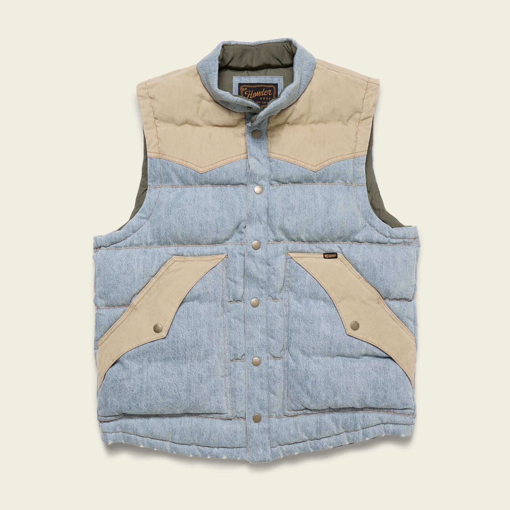 Denim Rounder Vest - Sky Denim / Dirt – HOWLER BROTHERS