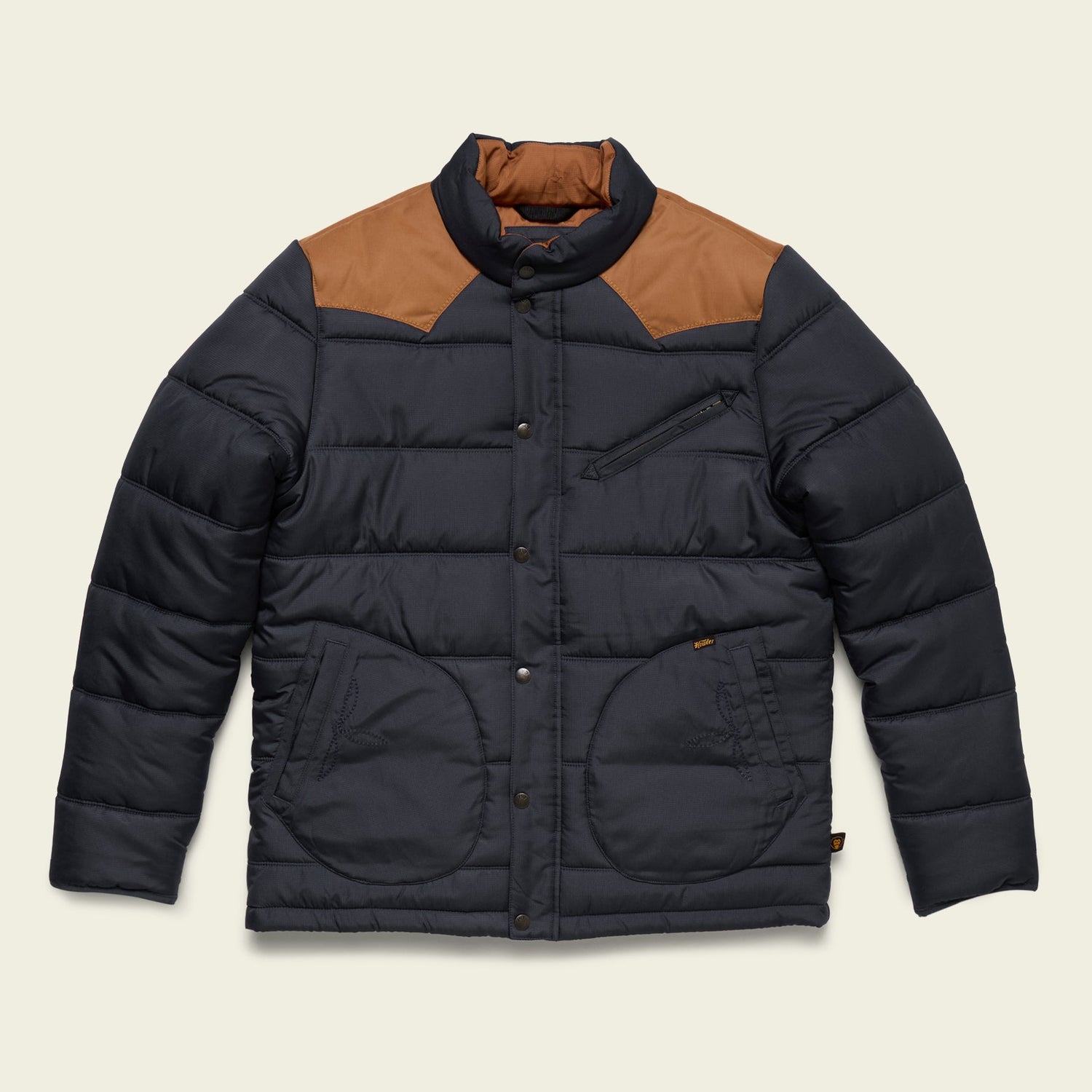 Rounder Quilted Jacket - Blue Dark / Duck Brown