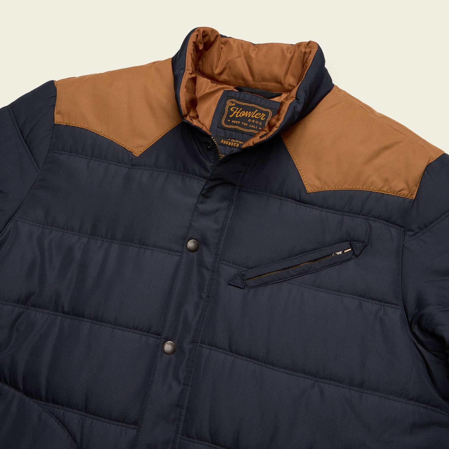 Rounder Quilted Jacket - Blue Dark / Duck Brown