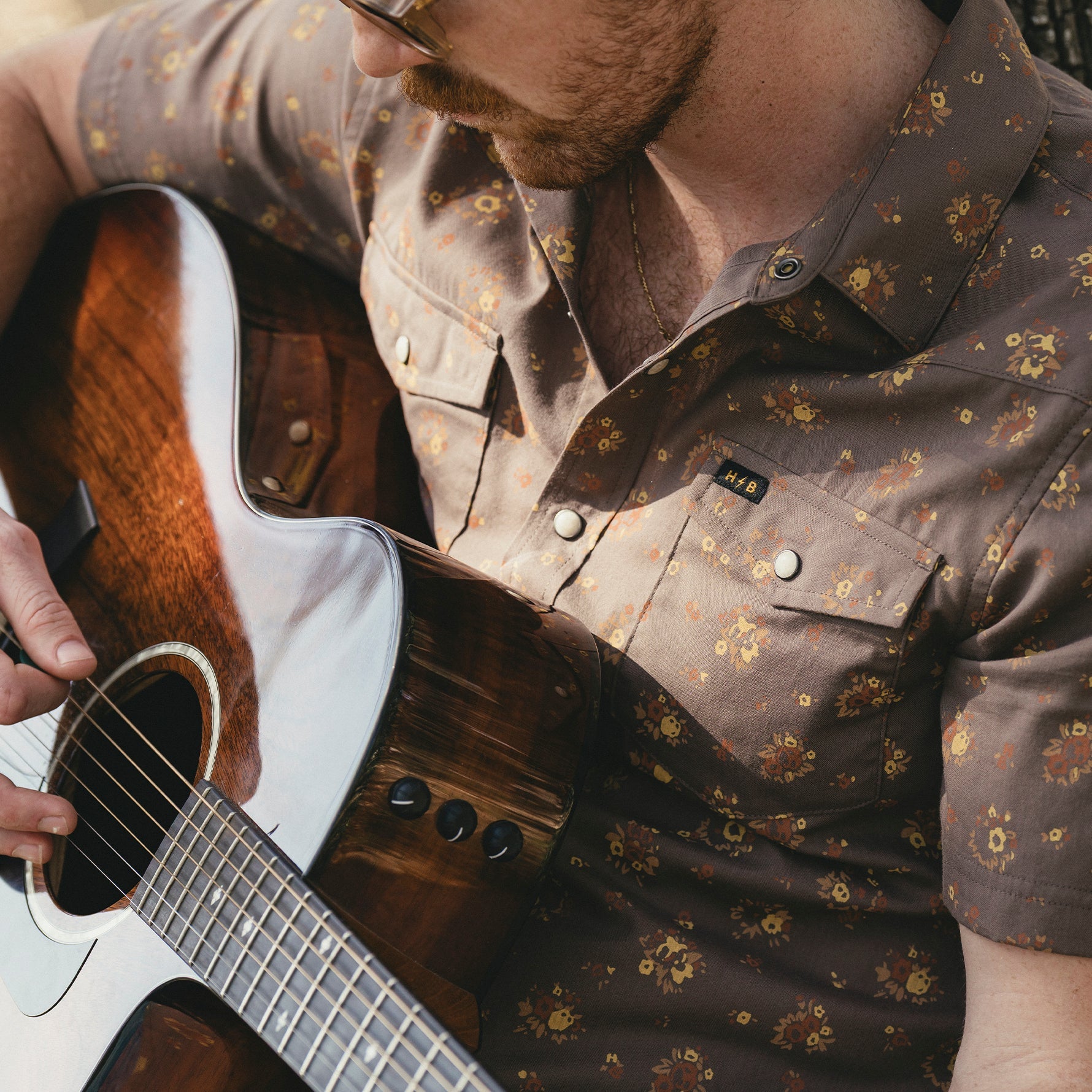 H Bar B Snapshirt - Bouquets : Morel – HOWLER BROTHERS