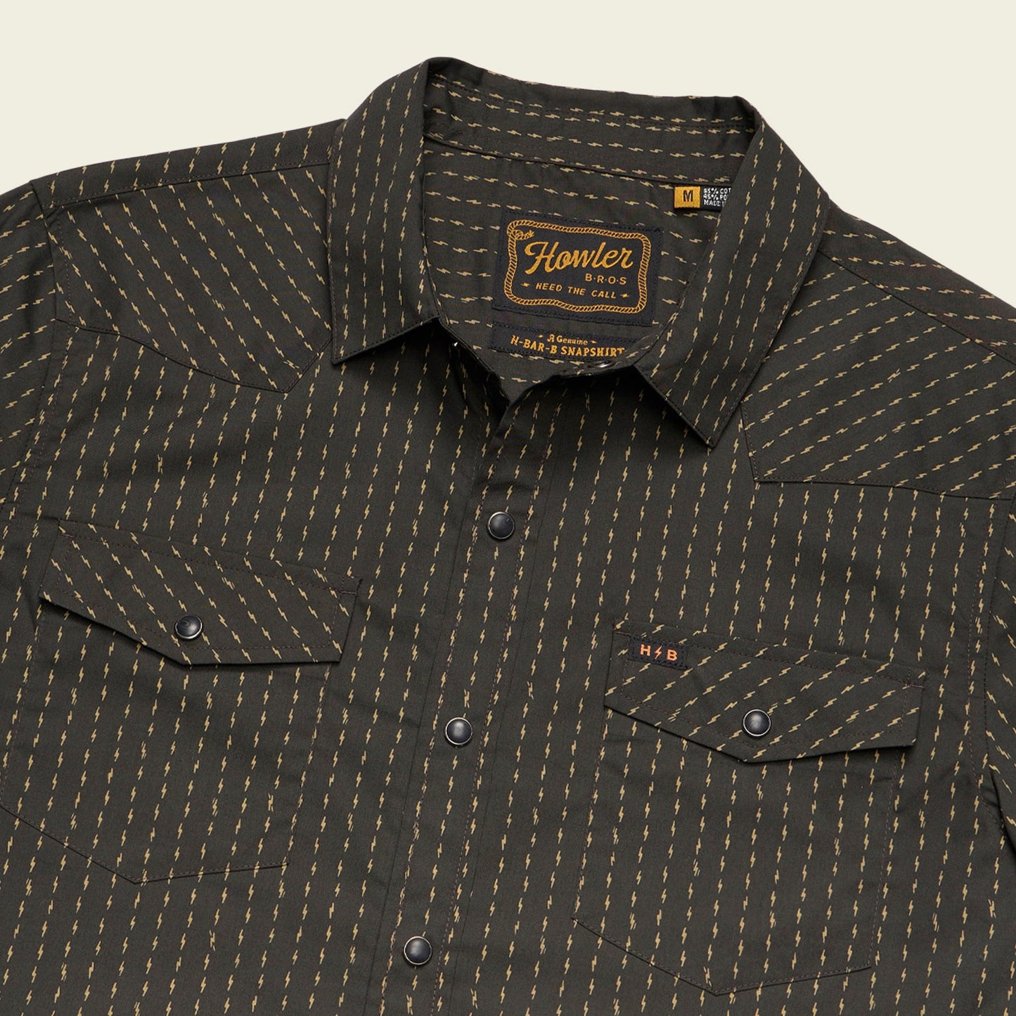 H Bar B Snapshirt - Power Lines : Antique Black