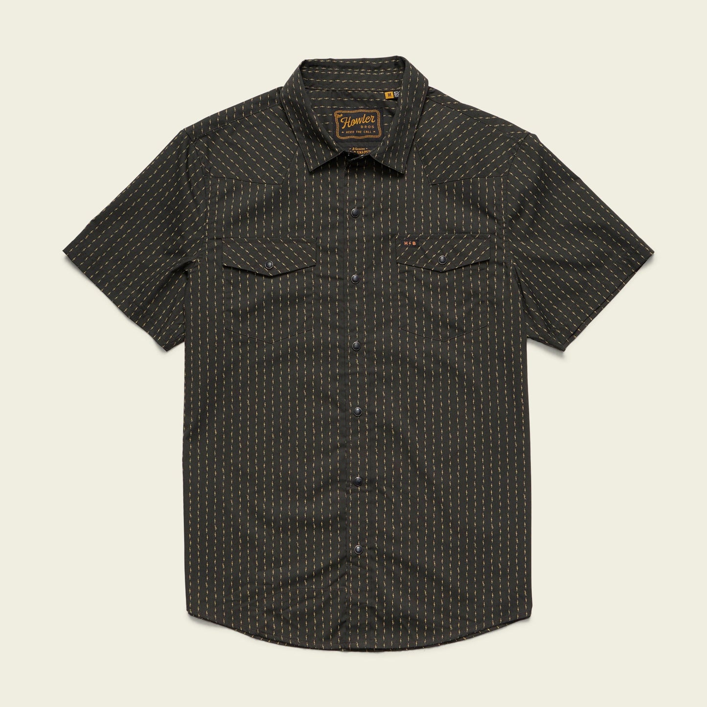 H Bar B Snapshirt - Power Lines : Antique Black