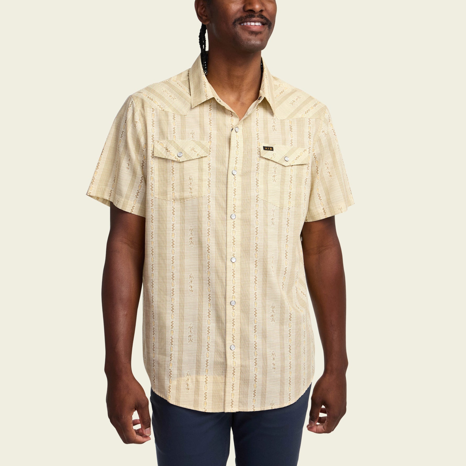 トップス BROCHURE GENERALLY SHIRTS ah.h H Bar B Snapshirt - Prairie Garland : Dust – HOWLER BROTHERS