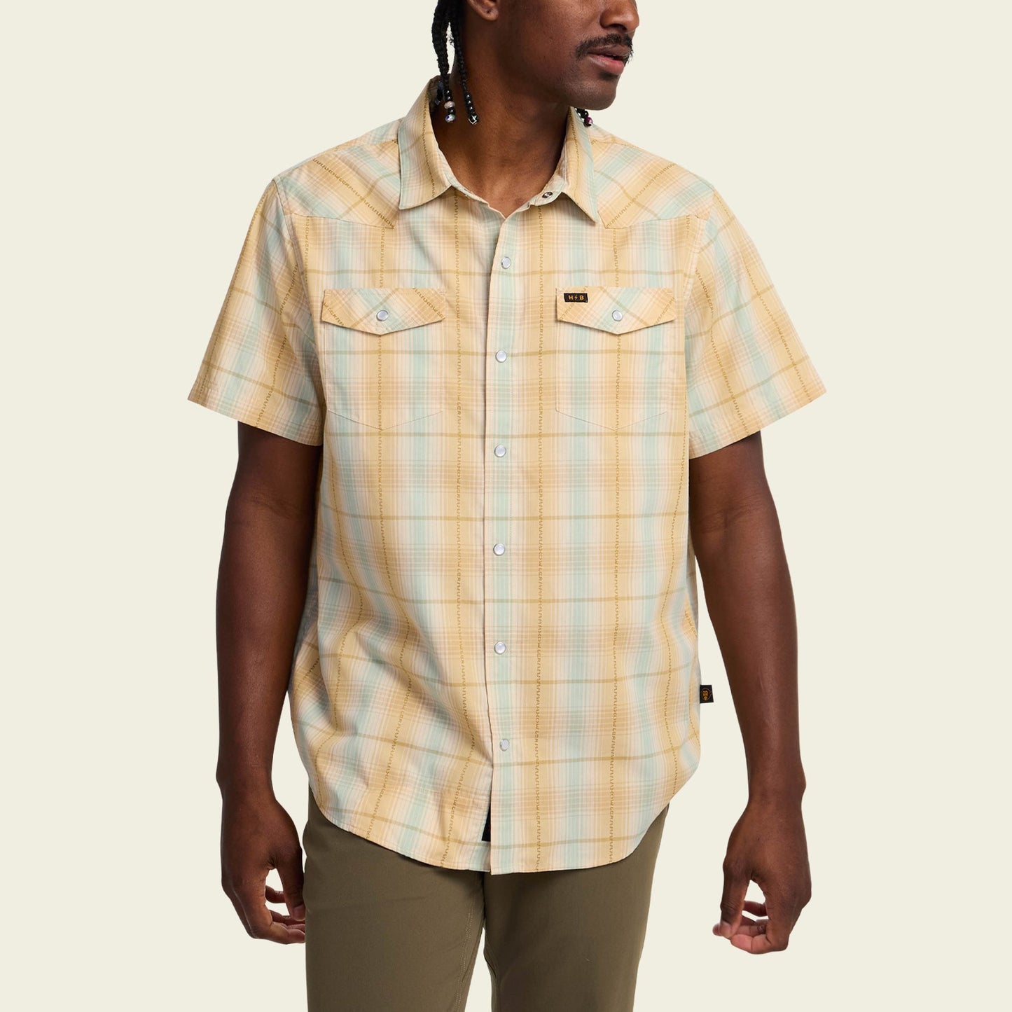 H Bar B Snapshirt - Prairie Plaid : Gold