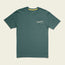 A green short-sleeve Howler blended t-shirt with white script on the left chest, crafted from a soft cotton-poly blend for maximum comfort, displayed flat on a light background.
