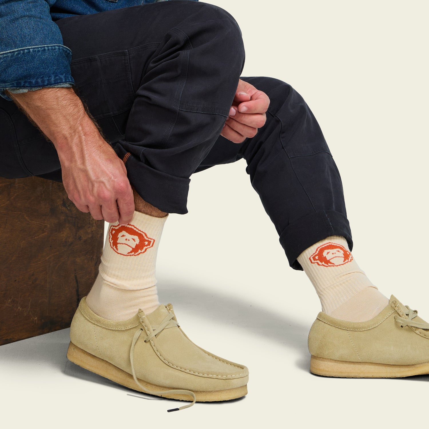 El Mono Socks - Sand / Orange - View 2