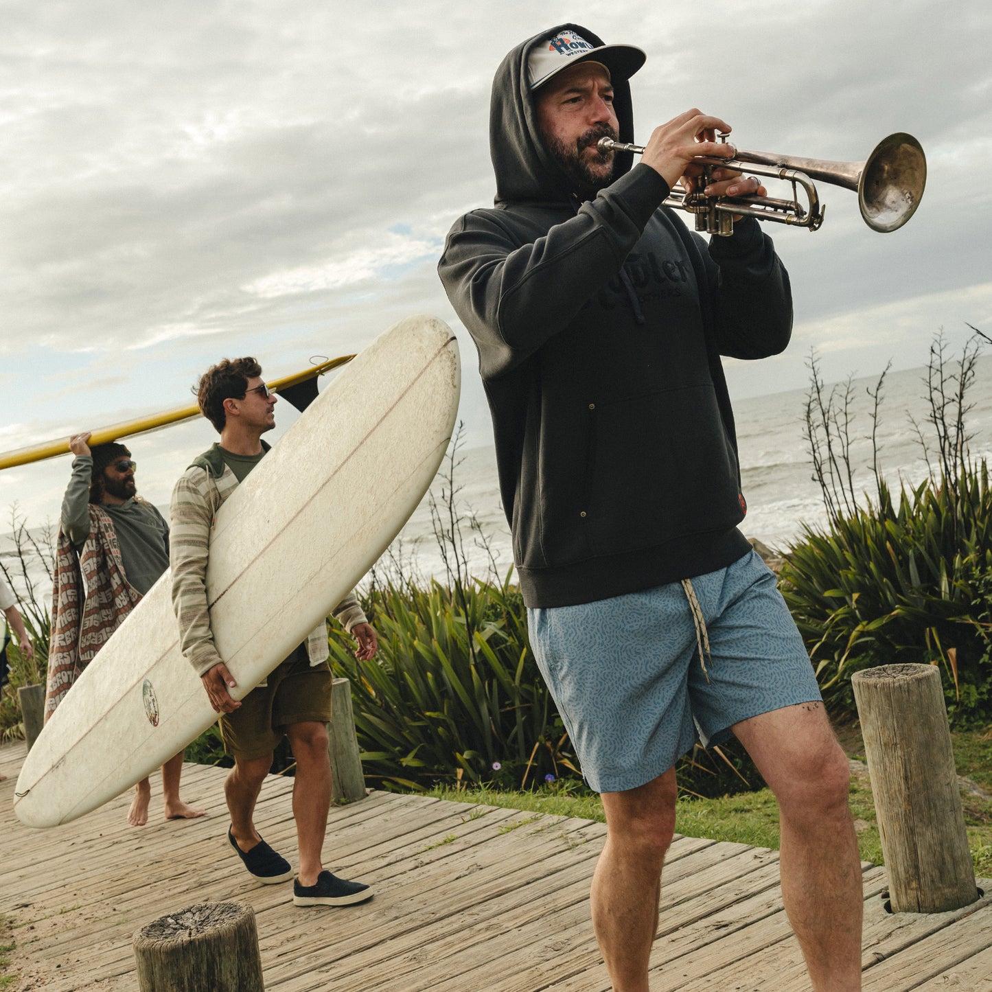Deep Set Boardshorts - Pond Patterns : Iron Blue - View 2