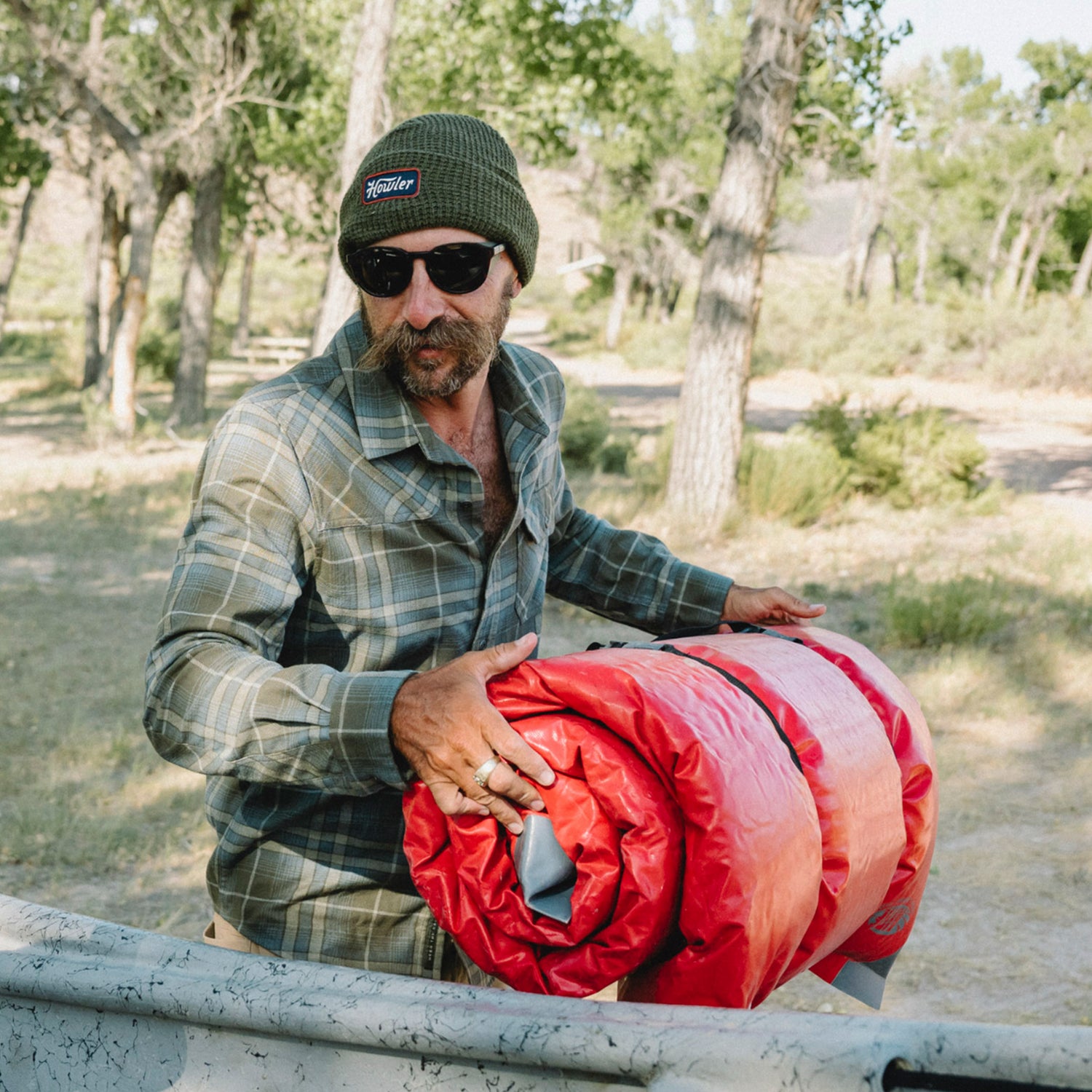 Hawkeye Beanie - Howler Script : Olive Heather - View 2