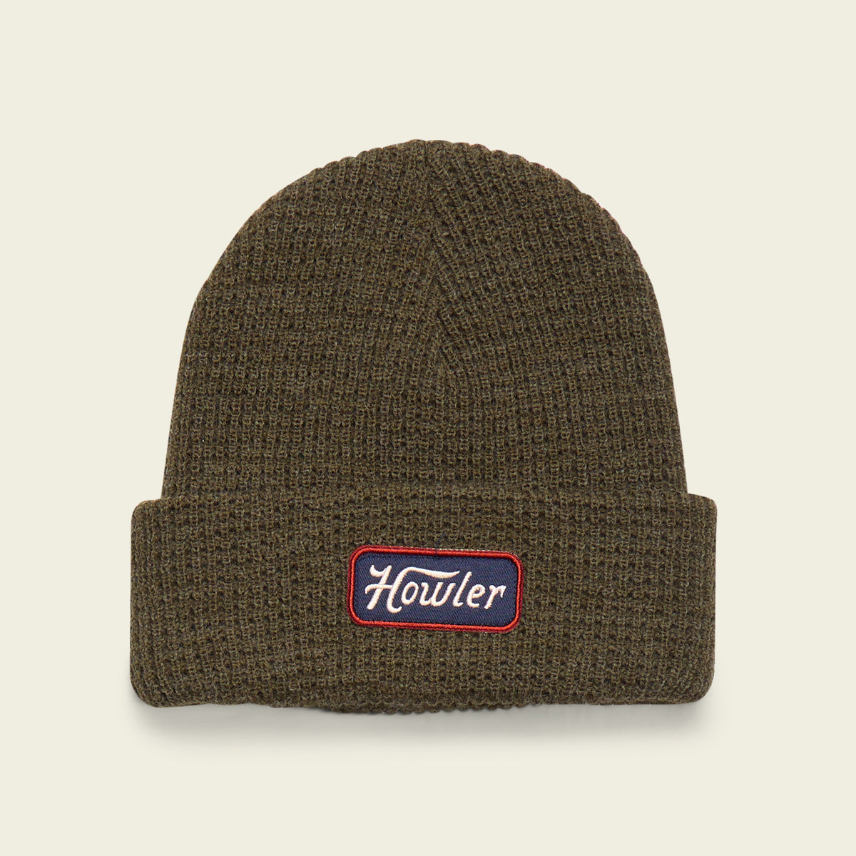 Hawkeye Beanie - Howler Script : Olive Heather - View 1
