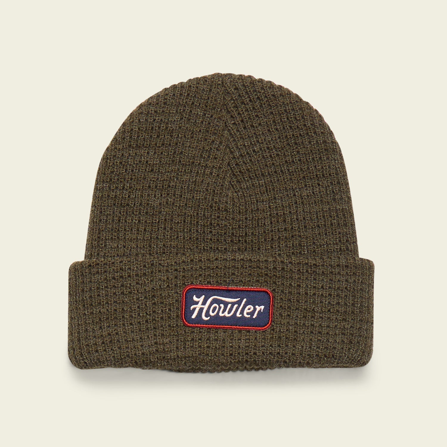 Hawkeye Beanie - Howler Script : Olive Heather - View 1