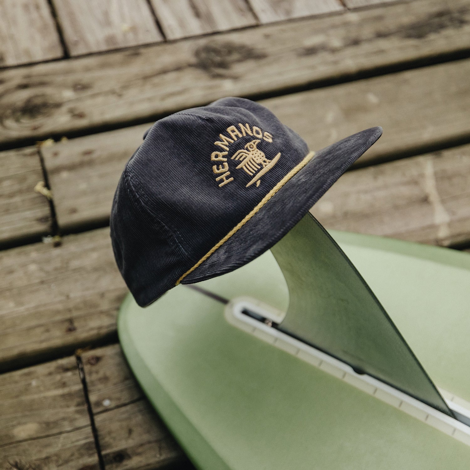 Surfbird Snapback - Charcoal Corduroy - View 2
