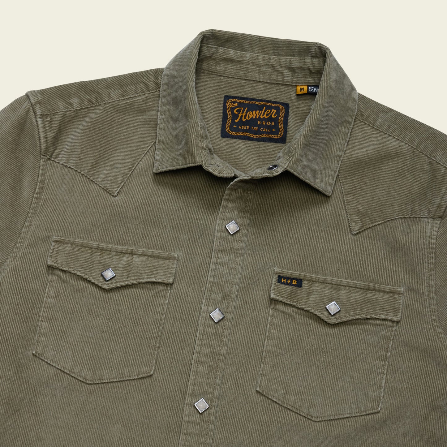 Banning Corduroy Snapshirt - Aloe - View 3