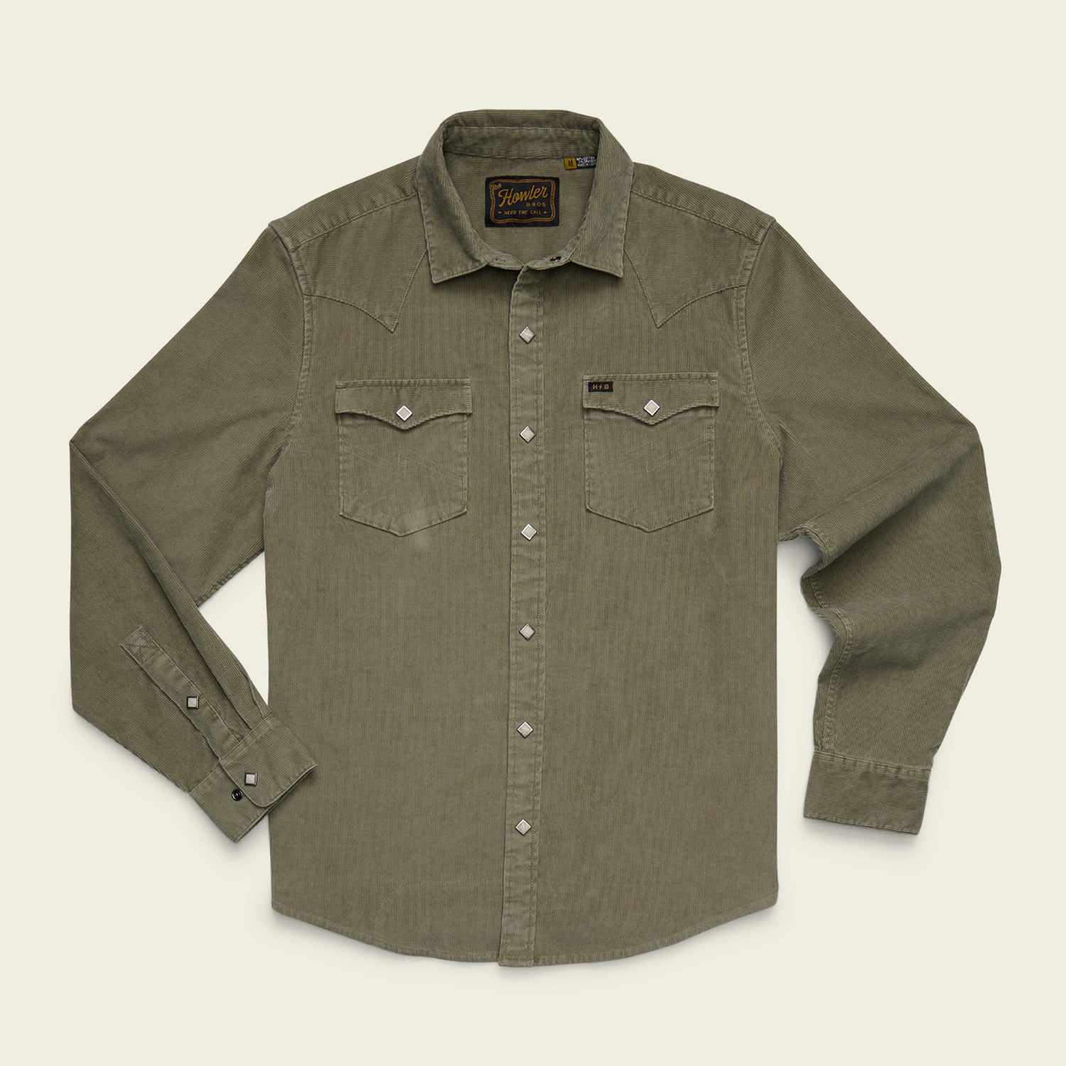 Banning Corduroy Snapshirt - Aloe - View 1
