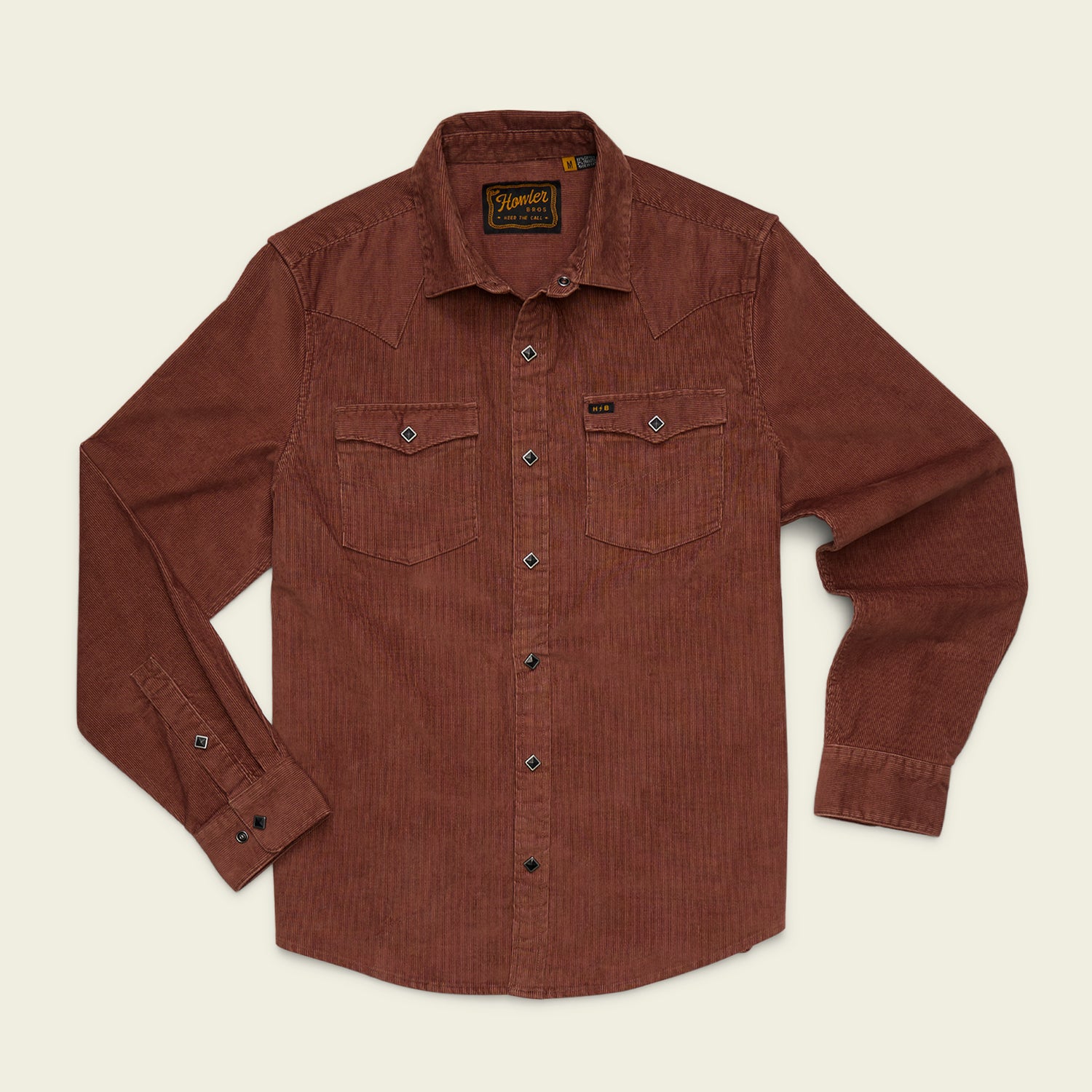 Banning Corduroy Snapshirt - Mink Brown - View 1