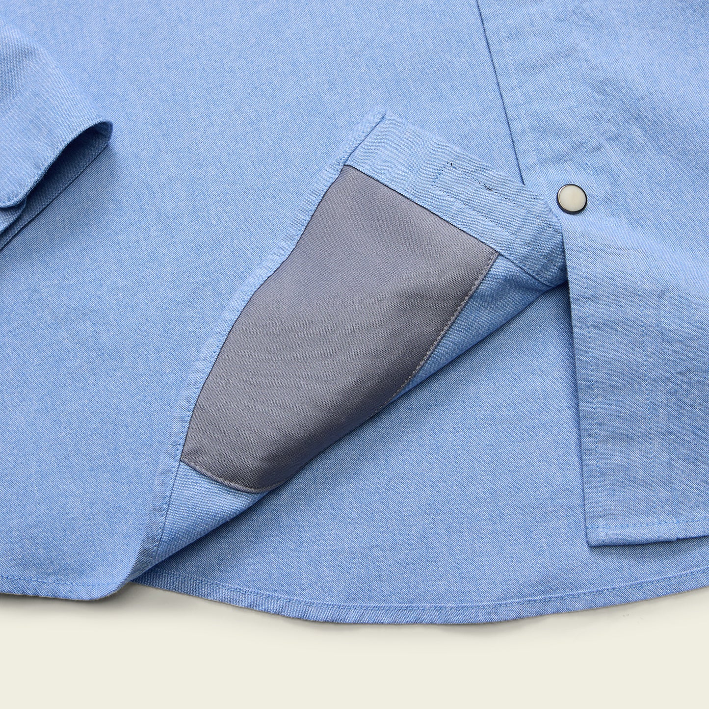Crosscut Deluxe Snapshirt - Fanned Flora : Faded Blue Oxford - View 7